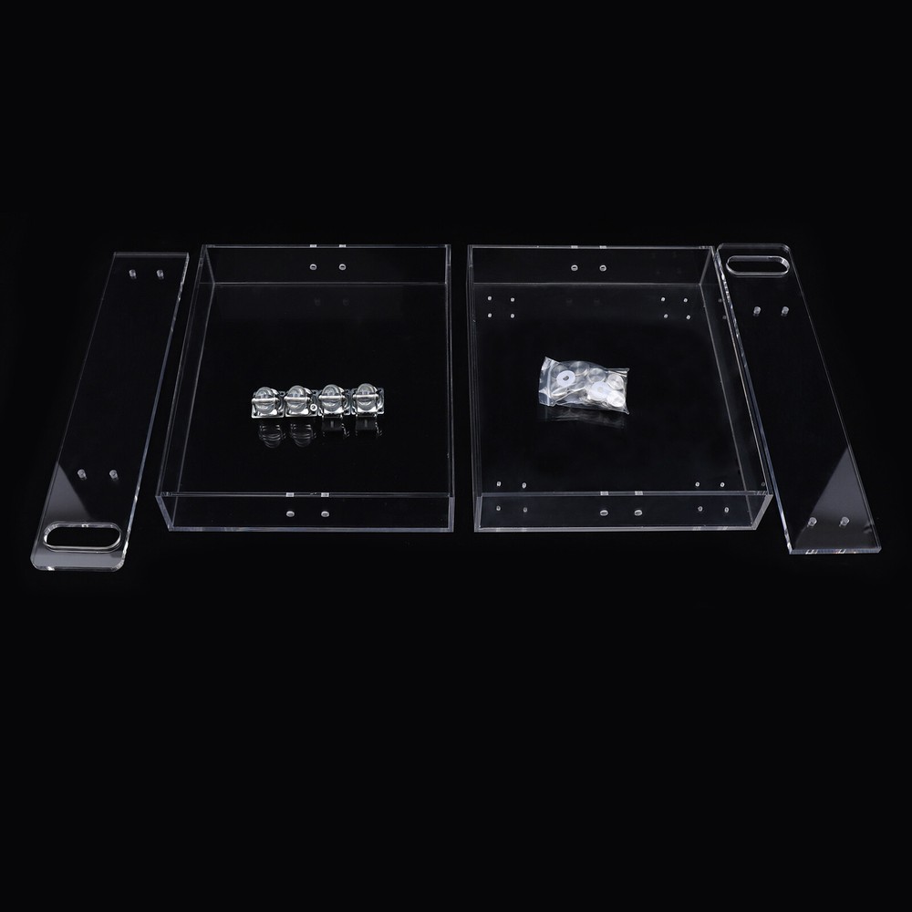 Acrylic Nightstand Transparent End Table Clear Storage Side Table with 4 Wheels
