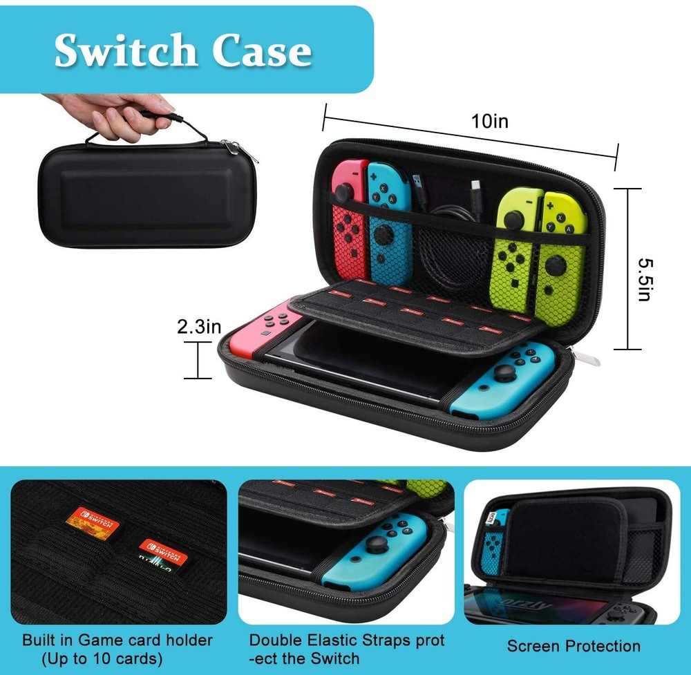 23 in 1 Accessories Kit for Nintendo Switch Storage BagCase Protector Bundle Kit