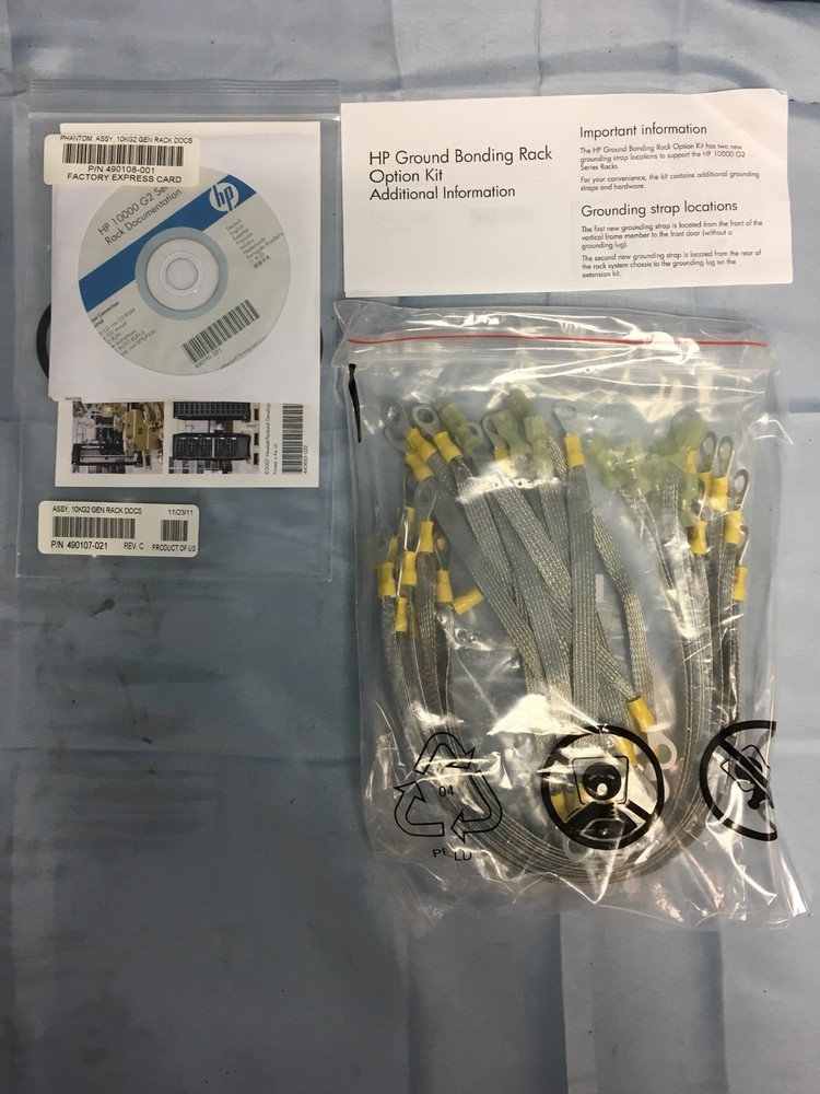 NEW IN BOX HP AF074A Rack Grounding Kit, Cables, Hardware & CD