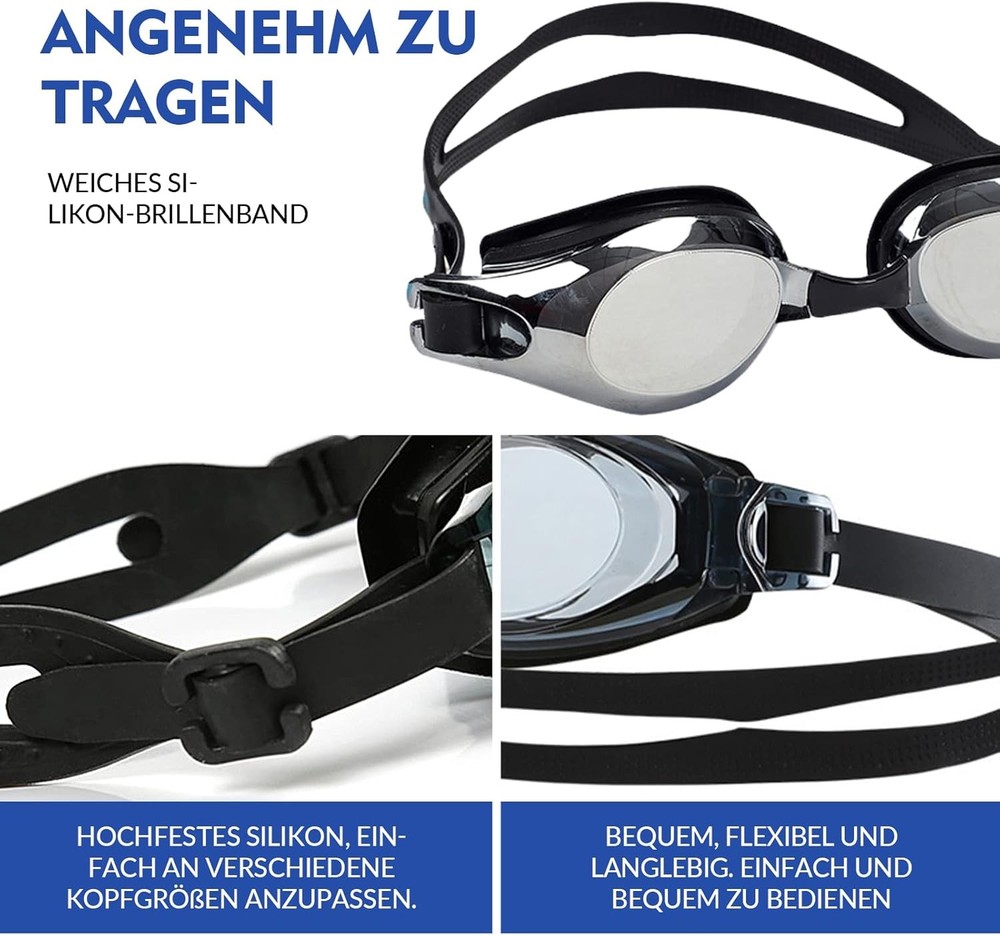 2 Pack Silicone Swimming Goggles Strap, Dive Eyewear Strap Replacement, Swim...
