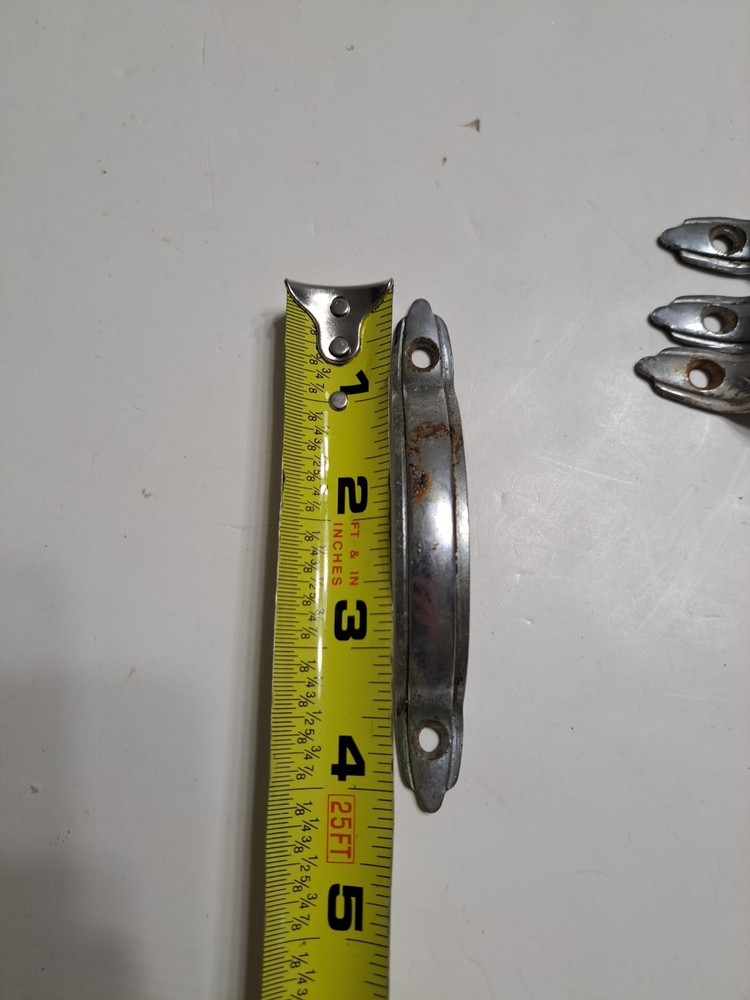 Set Of 4 Vintage Silver Cabinet Hardware Pull Handles