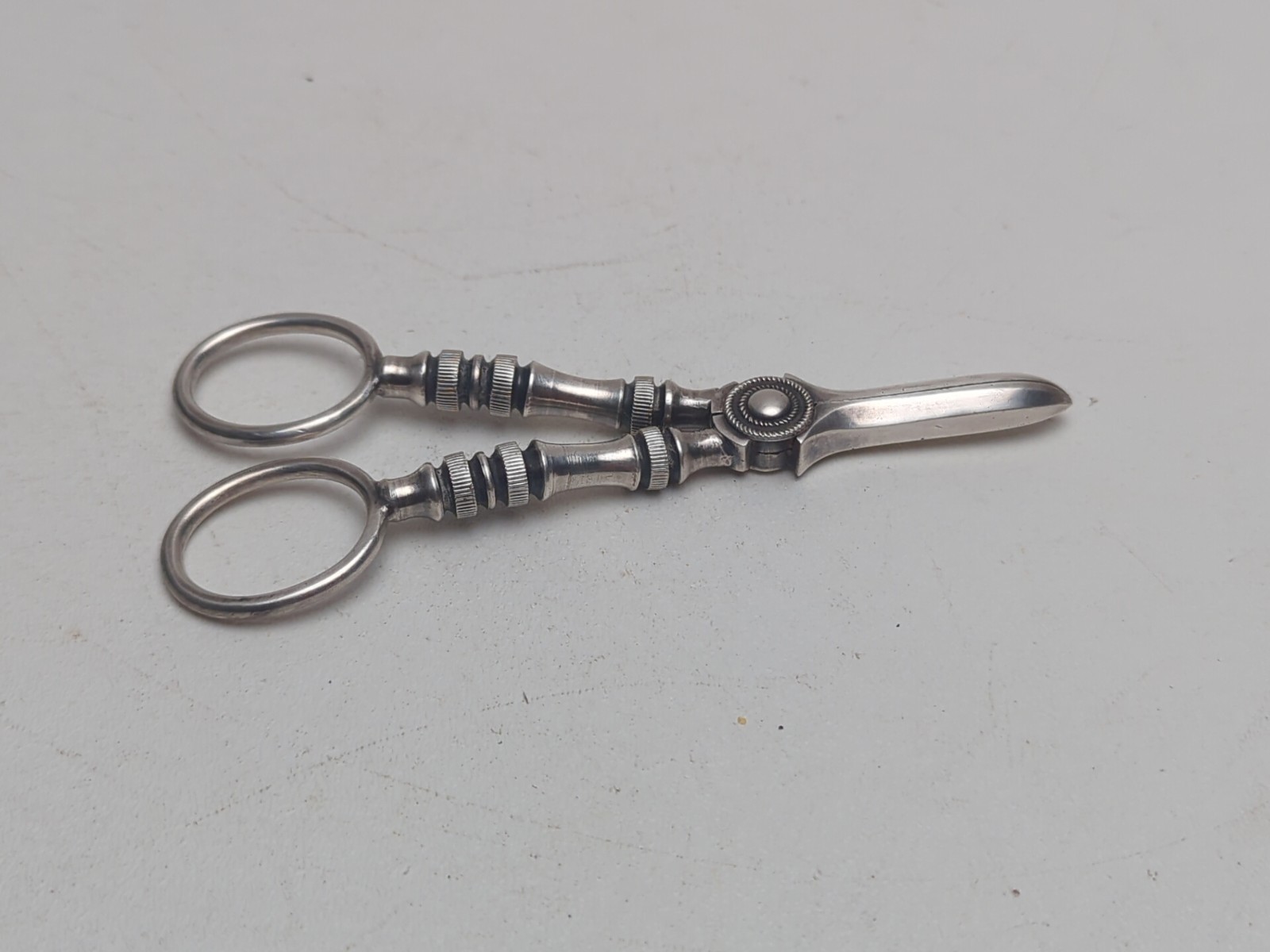 Antique Silver Grape Scissors Shears - Marked England