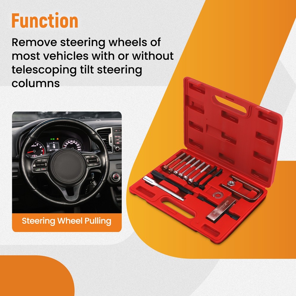 Auto Steering Wheel Lock Plate Compressor Puller Remover Installer Tool Set