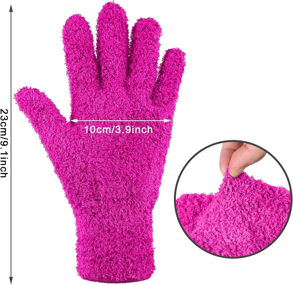 Bencailor 6 Pairs Microfiber Dusting Gloves, Dusting Cleaning Gloves Microfiber