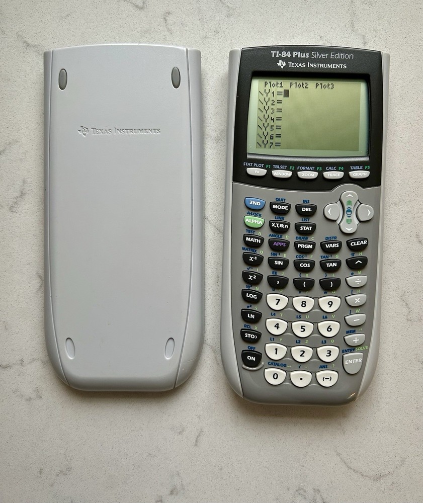 Texas Instruments TI-84 Plus Silver Edition Graphing Calculator W/Cover Tested
