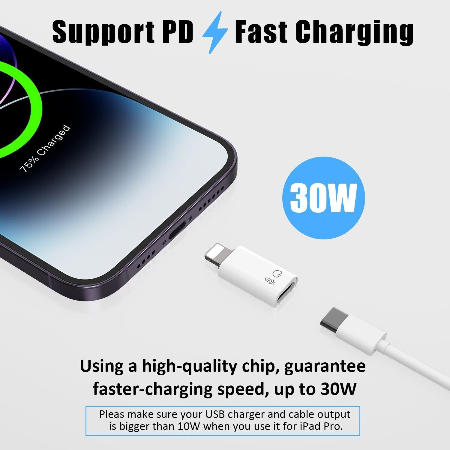 5.8 USB Type C Female to iOS Male Adapter For iPhone 14/13/12/11/XR/XS/SE 3 Lot