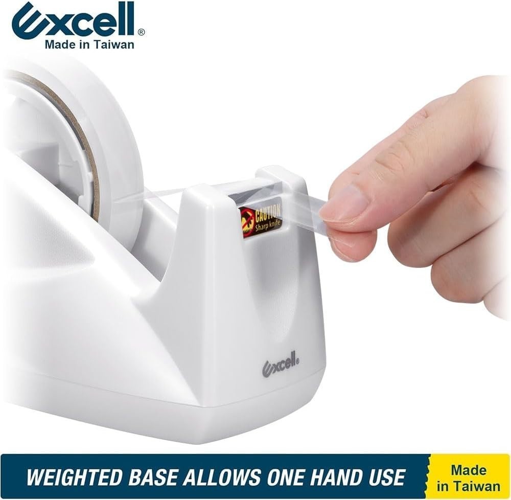 Excell Premium Dual-Core Desk Tape Dispenser Weighted Base 1" & 3" Core No Tape