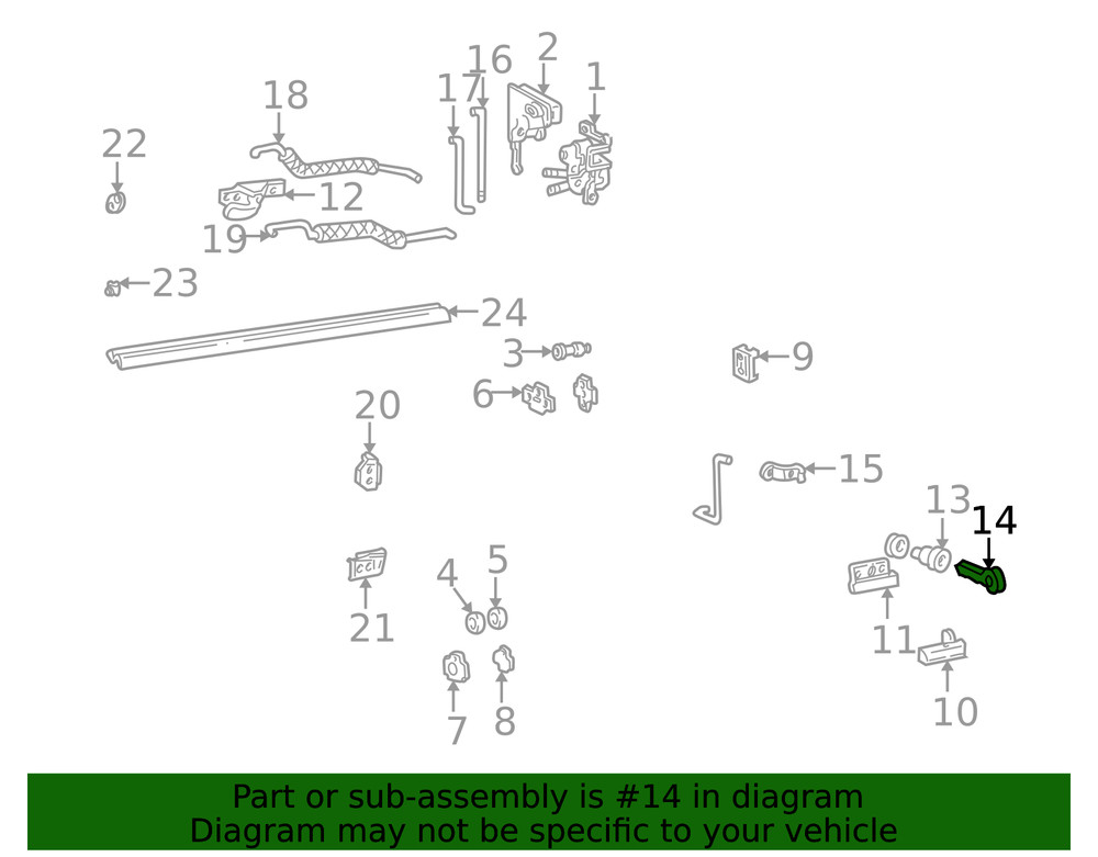 Genuine GM Door Lock Key 01154607