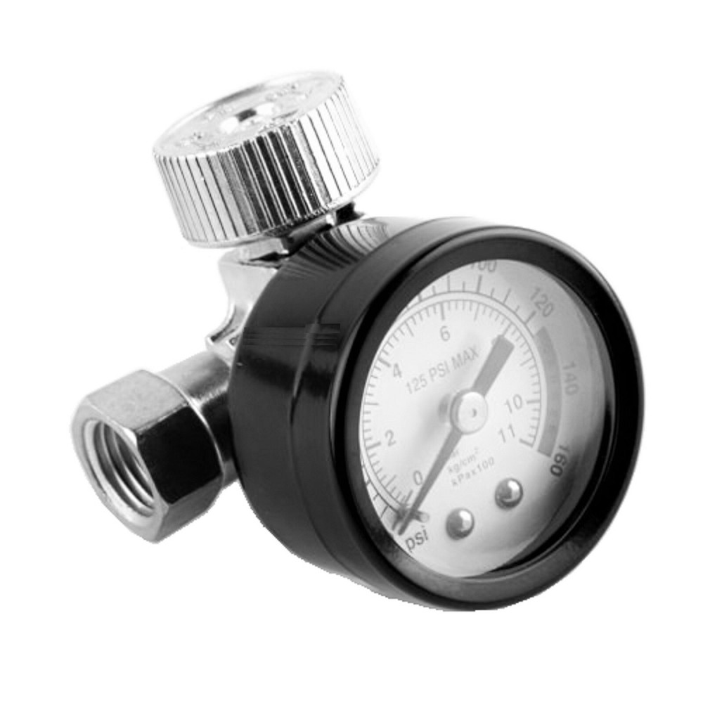 Inline Air Pressure Regulator with Gauge 160 PSI
