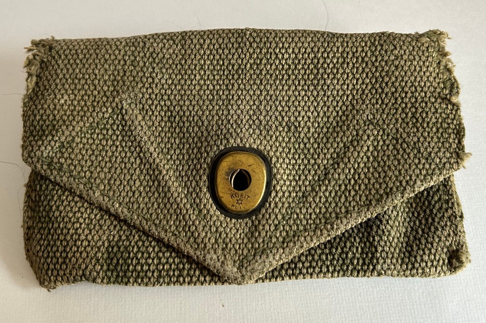 Original WWII US ARMY Infantry M1942 First Aid Carlisle Bandage Carry Belt Pouch