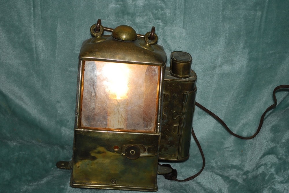Original Brass Transportation Lantern - It has been Electrified.