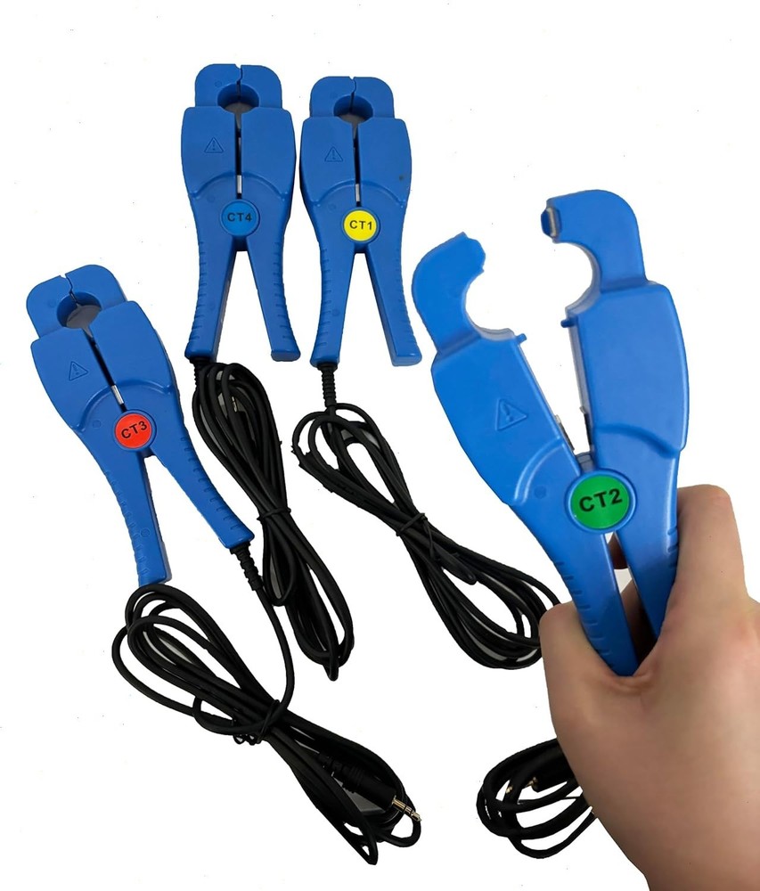 Digital Power Quality Analyzer with 4 PCS Circle Current Clamp 0.10A-100A