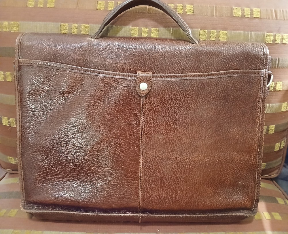 Rugged Thick Leather Briefcase Bag