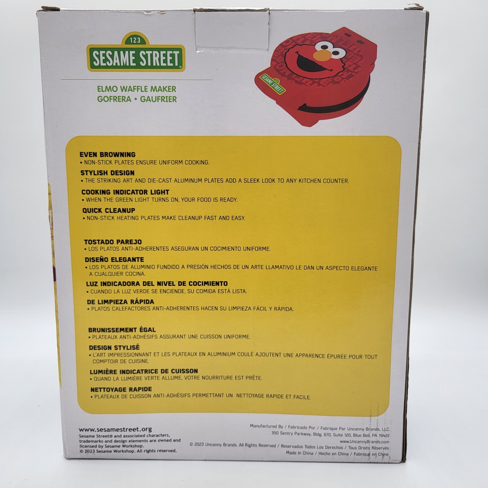 Sesame Street Elmo Waffle Maker Easy Cleanup Cook Light Indicator Stylish Design