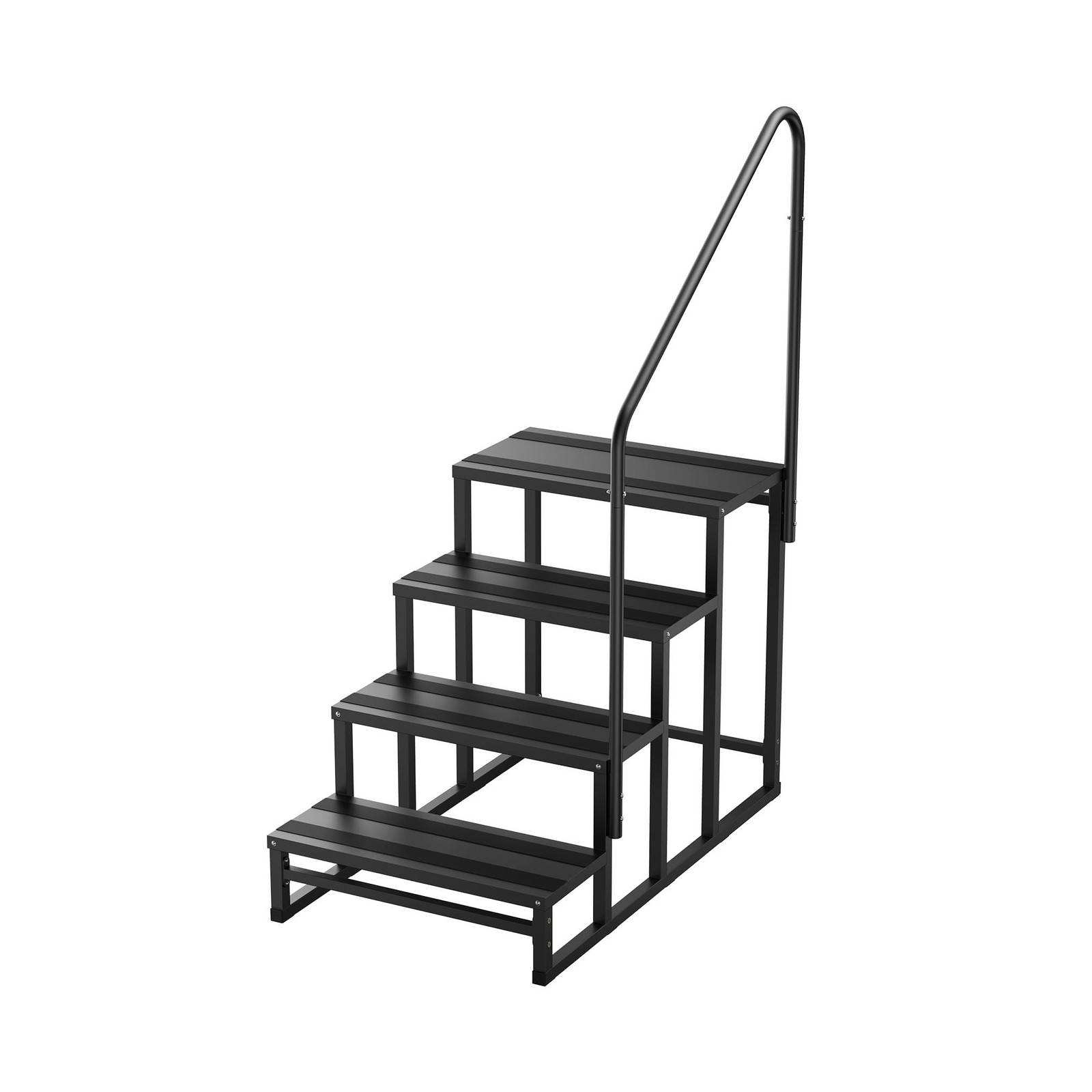 RV Steps with Handrail, 4 Steps RV Stairs w/Handrail for Elderly & Kids, Wide...