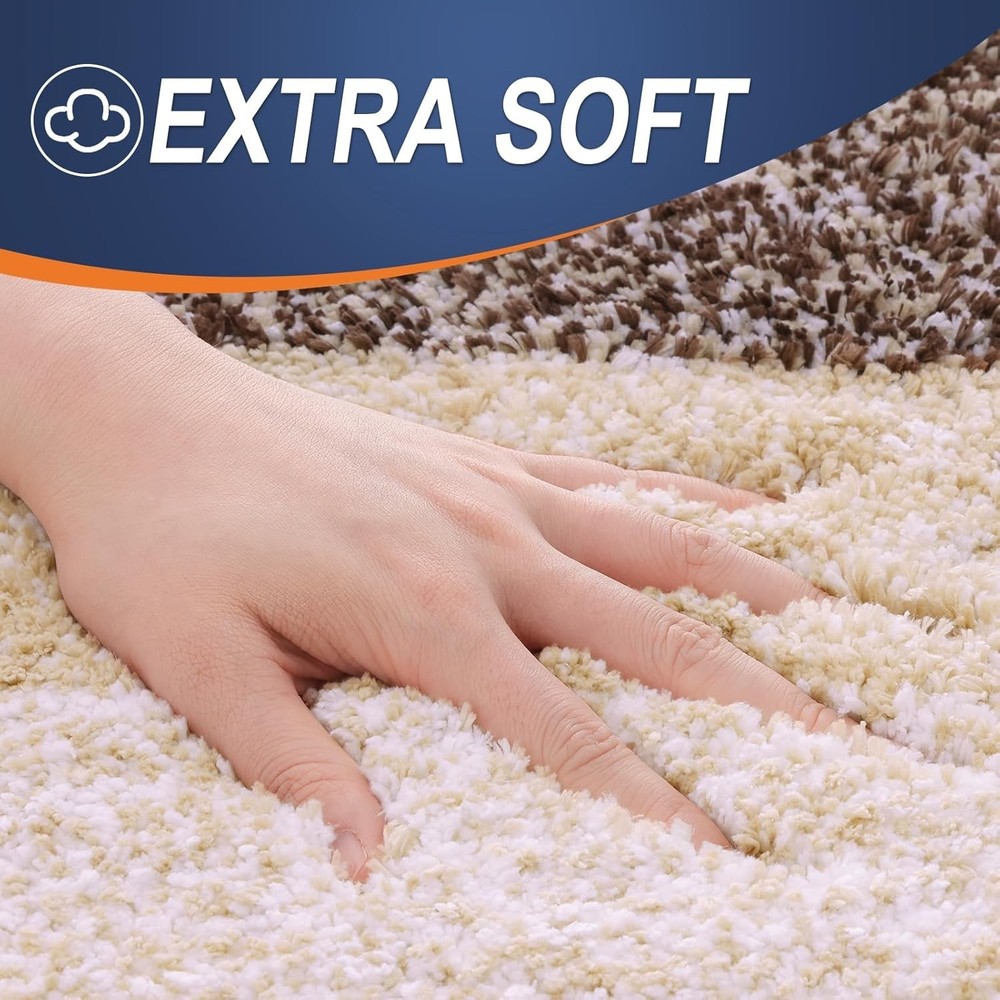 Soft Microfiber Bathroom Runner Rug - Brown