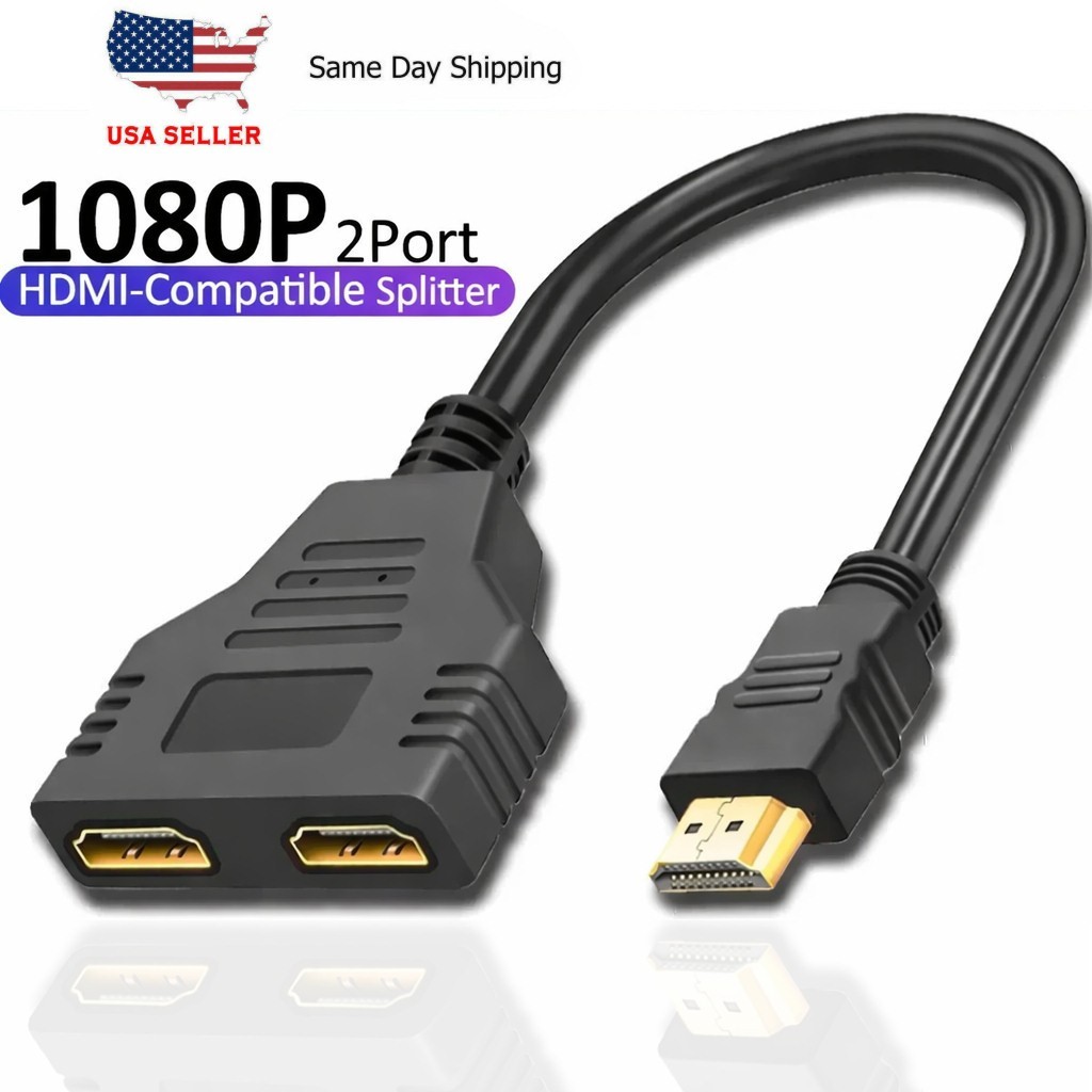 4K HDMI Cable Splitter Adapter 2.0 Converter 1 In 2 Out 1 Male to 2 Female lot
