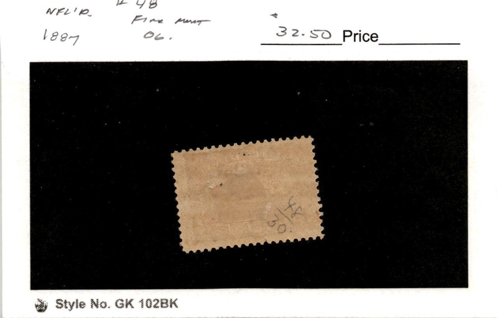 Newfoundland, Postage Stamp, #48 Mint Hinged, 1887 Codfish (AB)