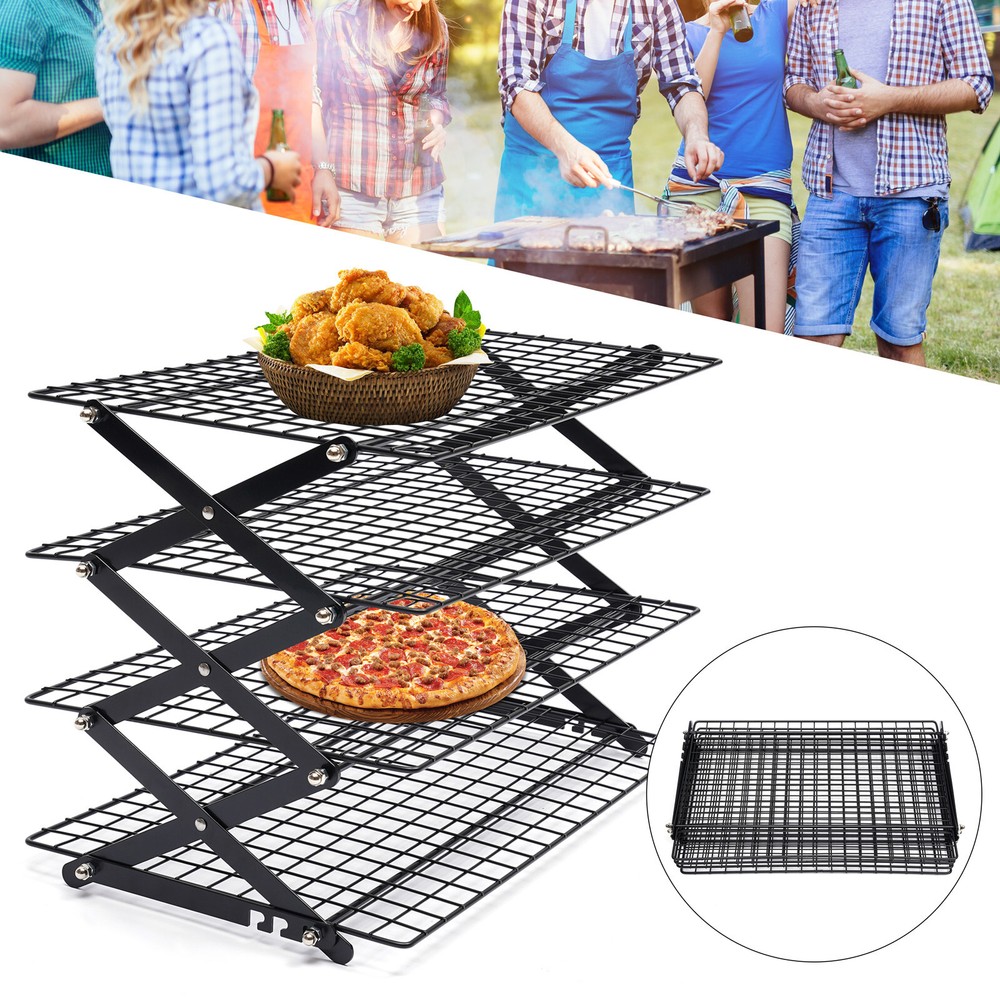 4 Tier Collapsible Cooling Rack Baking Cookie Rack Stackable Cooling Bakeware
