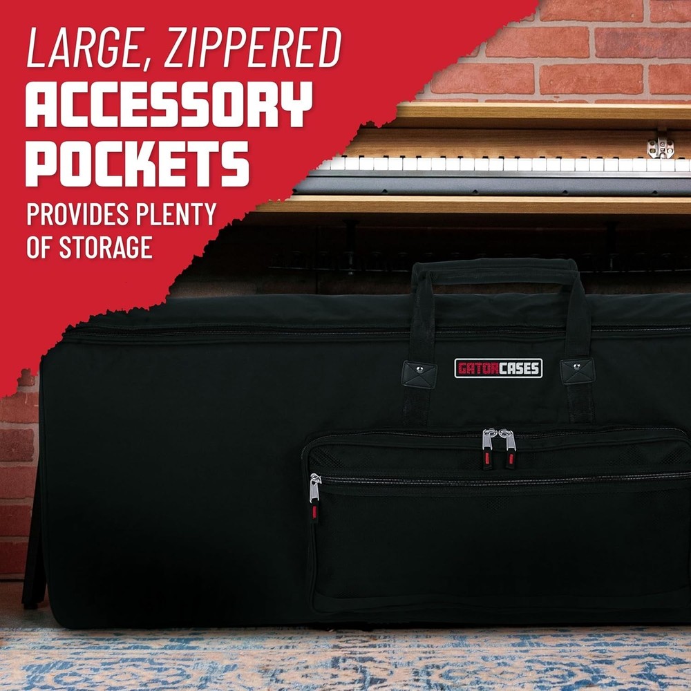 Lightweight Keyboard Gig Bag for 61-Note Keyboards, Durable Nylon Material