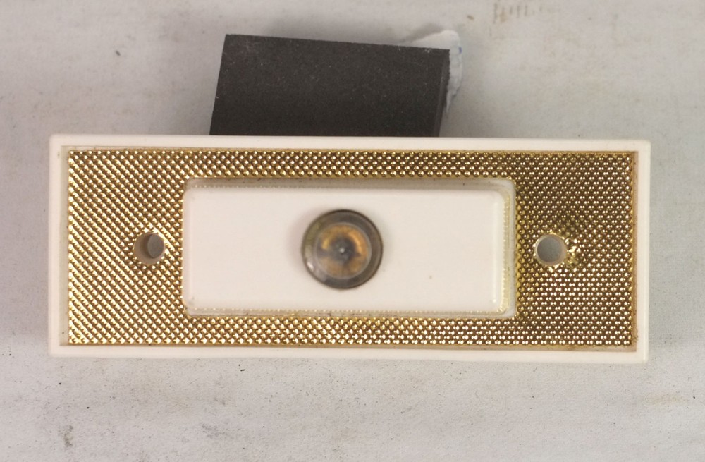 Vintage GE Lighted Doorbell Button White / Gold