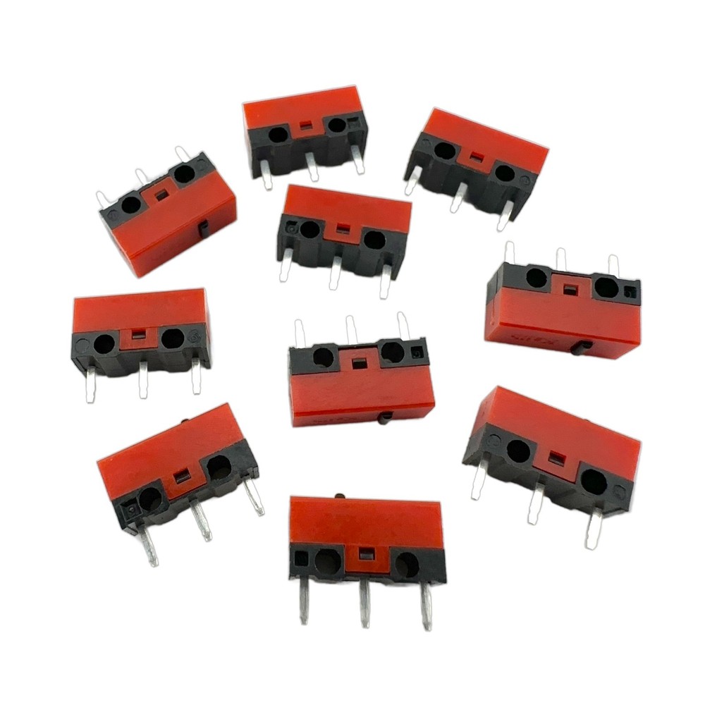 10 Pcs - Kailh Red Shell Black Dot Mouse Micro Switch Replacement - US Stock