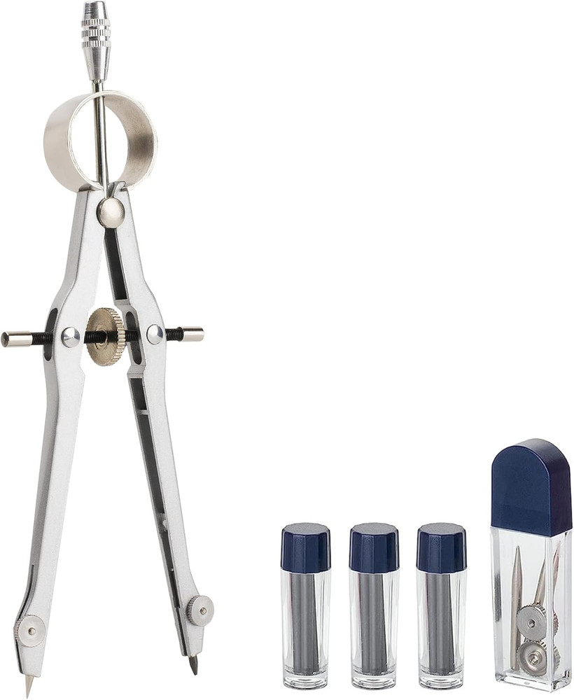 - Professional Compass for Geometry, Extra Lead, Metal Compass, Compass, Compass
