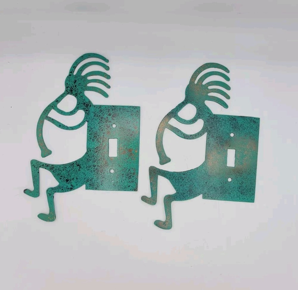 2 Kokopelli Metal Light Switch Plate Covers