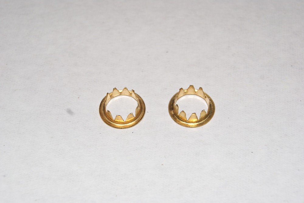 TWO SOLID BRASS GROMMETS 5/8 NEW CLOCK PARTS