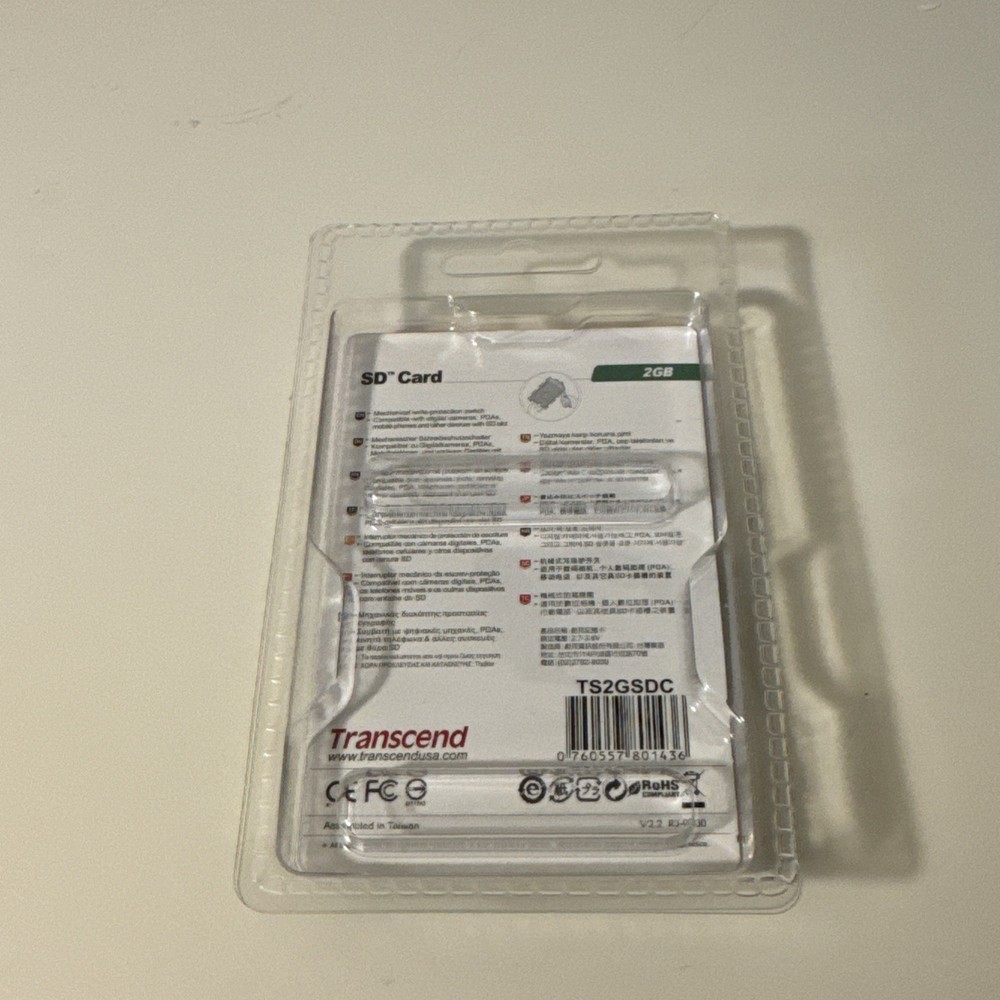 2GB Transcend SD Secure Digital Memory Card (TS2GSDC) NEW
