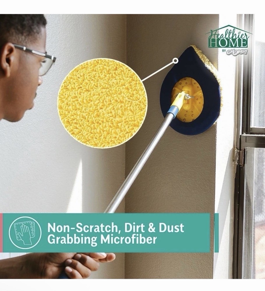 CHOMP Extendable Wall Cleaner & Mop - 5-Minute Ceiling & Baseboard Duster