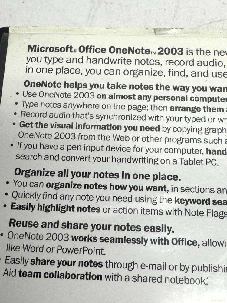 Microsoft Office: OneNote 2003 - Full Version for Windows