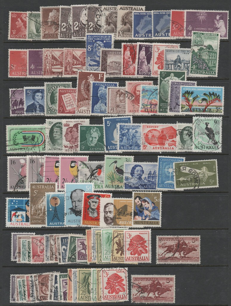 Australia Large Used Collection 1915 - 2010, 12 Pages CV $848.50