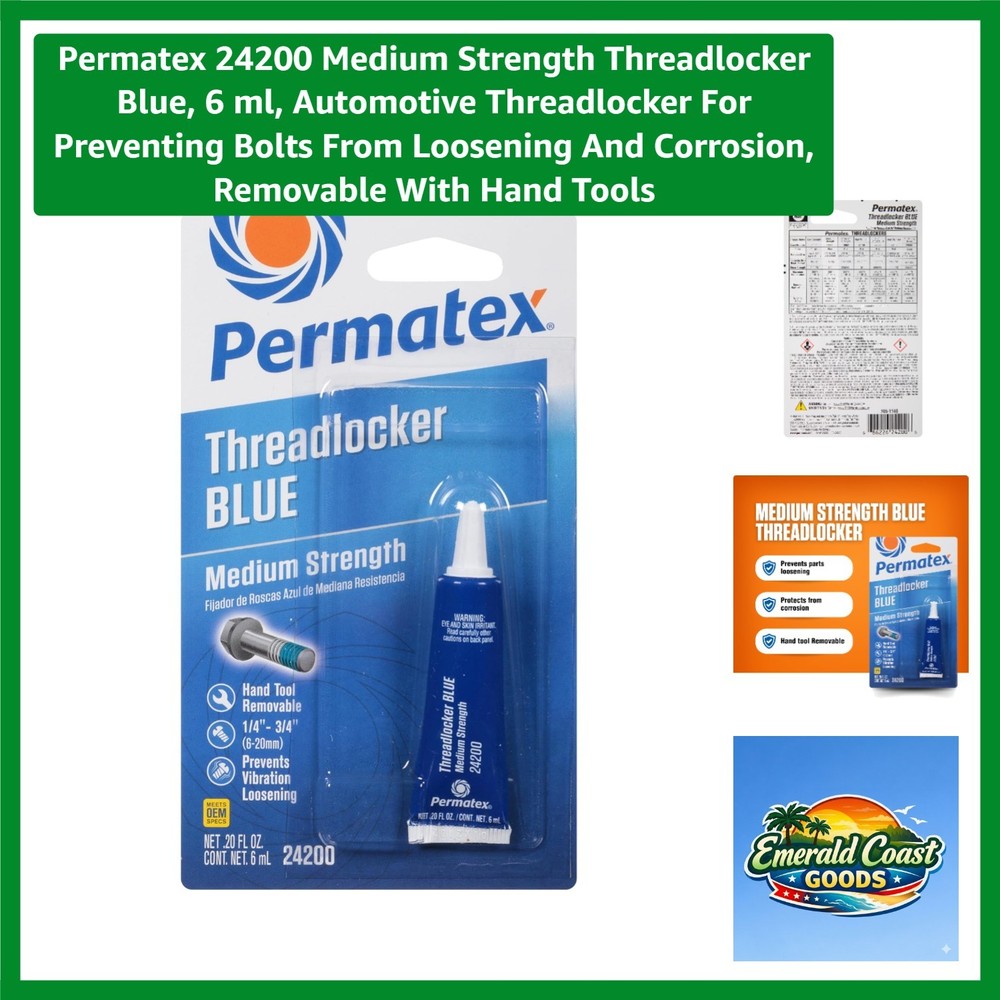 Medium Strength Blue Threadlocker - 6 ml for Corrosion Resistance & Stability