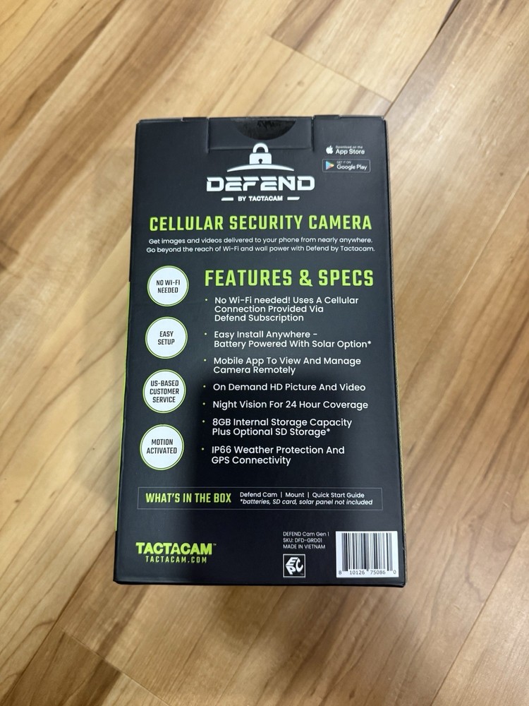 Tactacam Defend Cellular Security Camera Gen 1 DFD-GRD01 Black