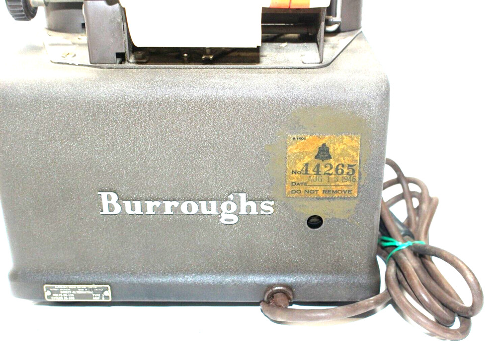 Vintage Burroughs 9 Row Adding Machine Part #44265 Year 1946