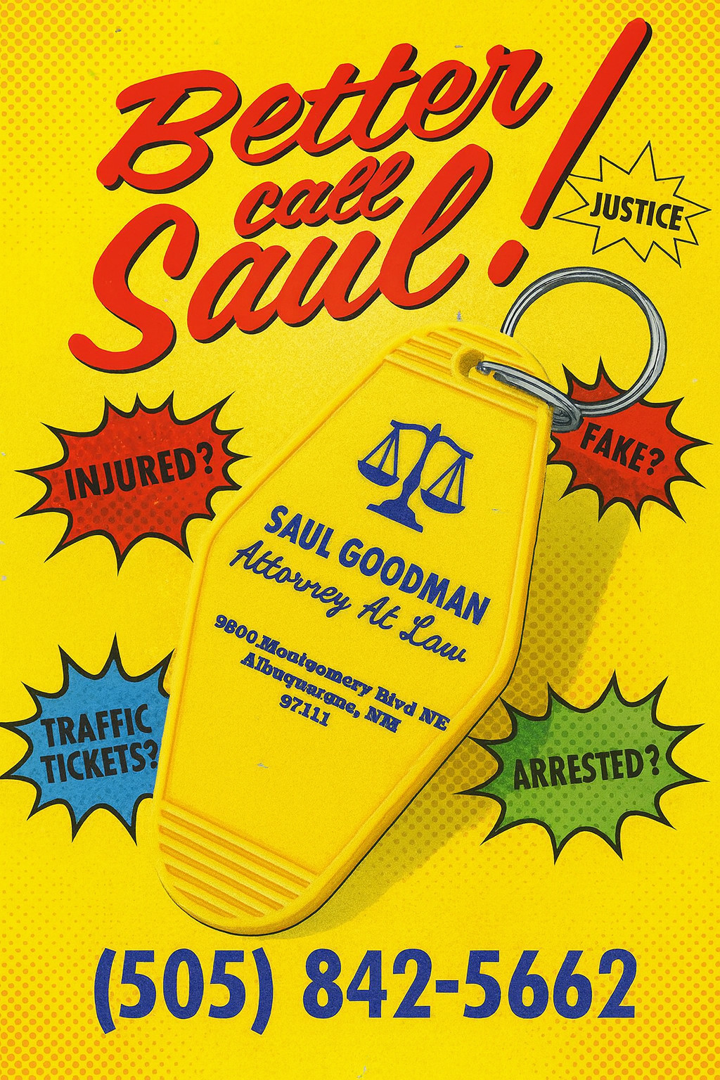 Graphic style BETTER CALL SAUL inspired keytag