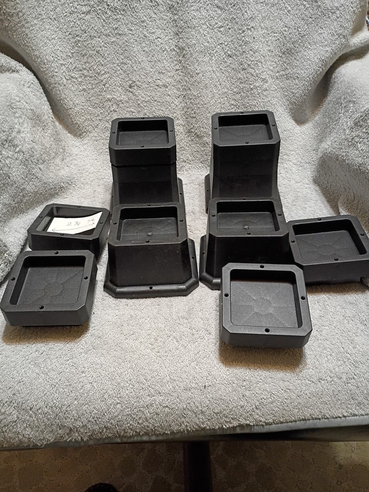 12-PC Stackable Up To 3"-4"-5"Leg Risers For Bed-Sofa-Tables To Increase Storage