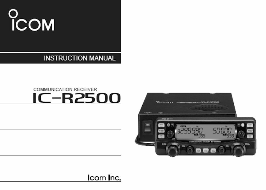ICOM IC-R2500 IC-R2500 INSTRUCTION MANUAL