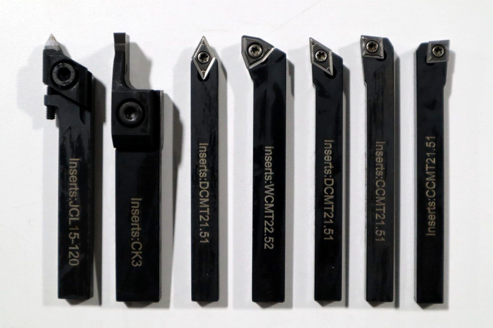 7 PC SET,  1/4" INDEXABLE TURNING TOOLS W/ CARBIDE INSERTS INSTALLED     XS065