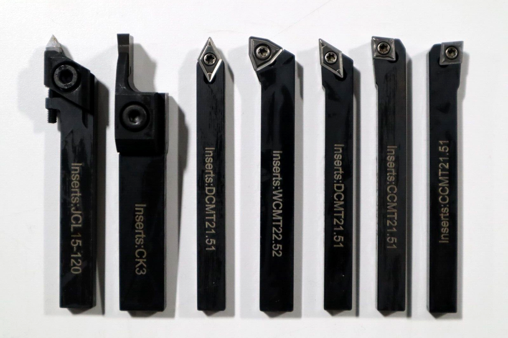 7 PC SET, 1/4" INDEXABLE TURNING TOOLS W/ CARBIDE INSERTS INSTALLED XS065