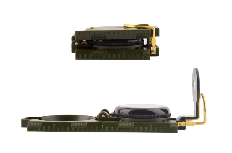 Lensatic Compass Military Camping Survival Marching Plastic Pocket Army Style