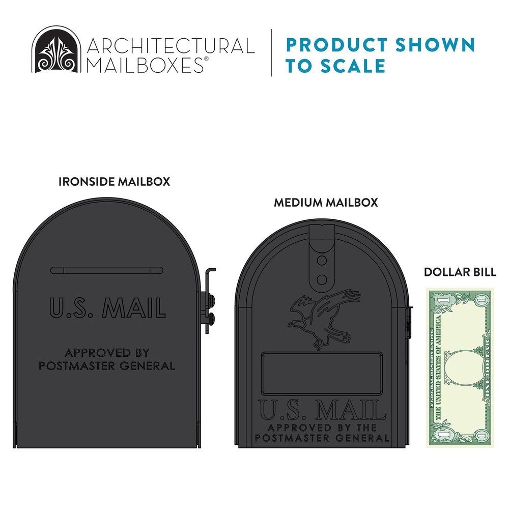 Architectural MAILBOXES Ironside Large Capacity Galvanized Steel Large, Black