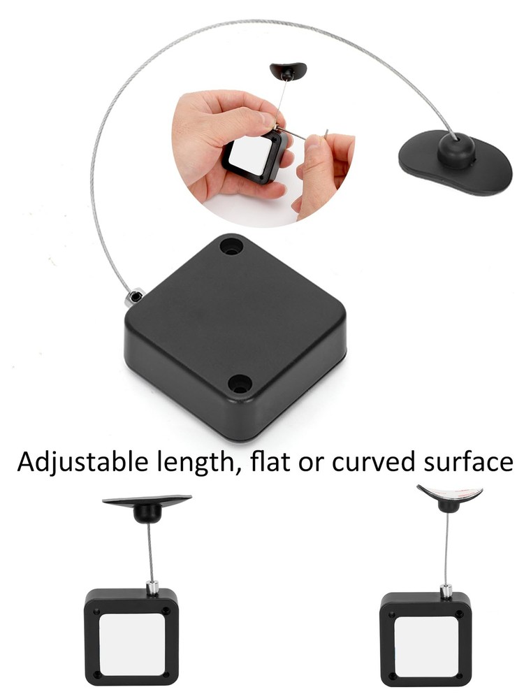 4Pack Remote Control Tether, 6.5 Ft Leash, Retractable Black