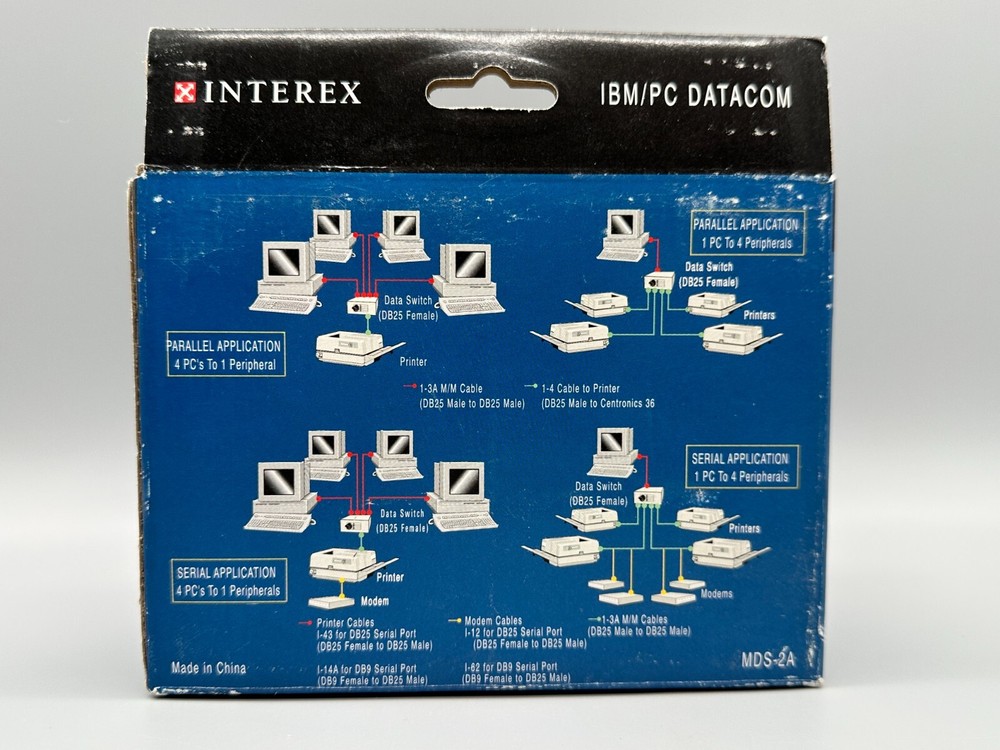 Interex IBM/PC Data Transfer Switch 4-Way Data Switch MDS-2A Open Box!
