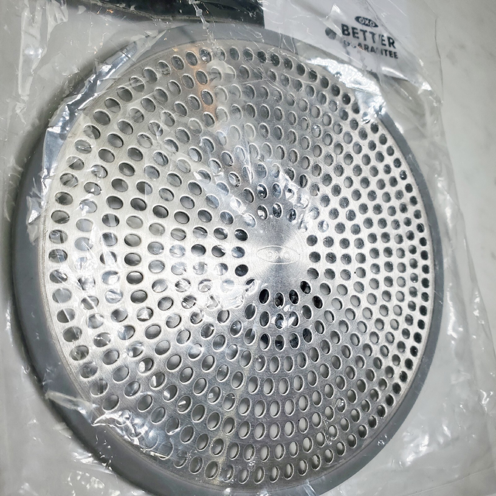 OXO Good Grips Shower Stall Drain Protector Stainless Steel Silicone Rim