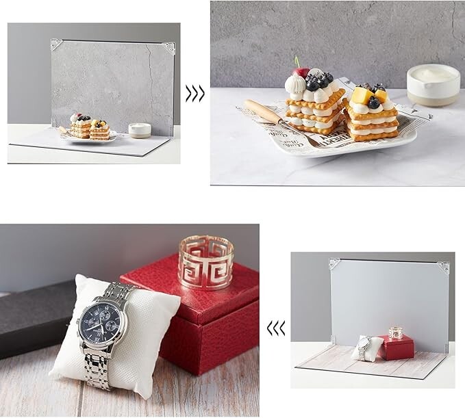 Tabletop Photo Background Set – 16 Patterns for Food, Makeup, & Small Items