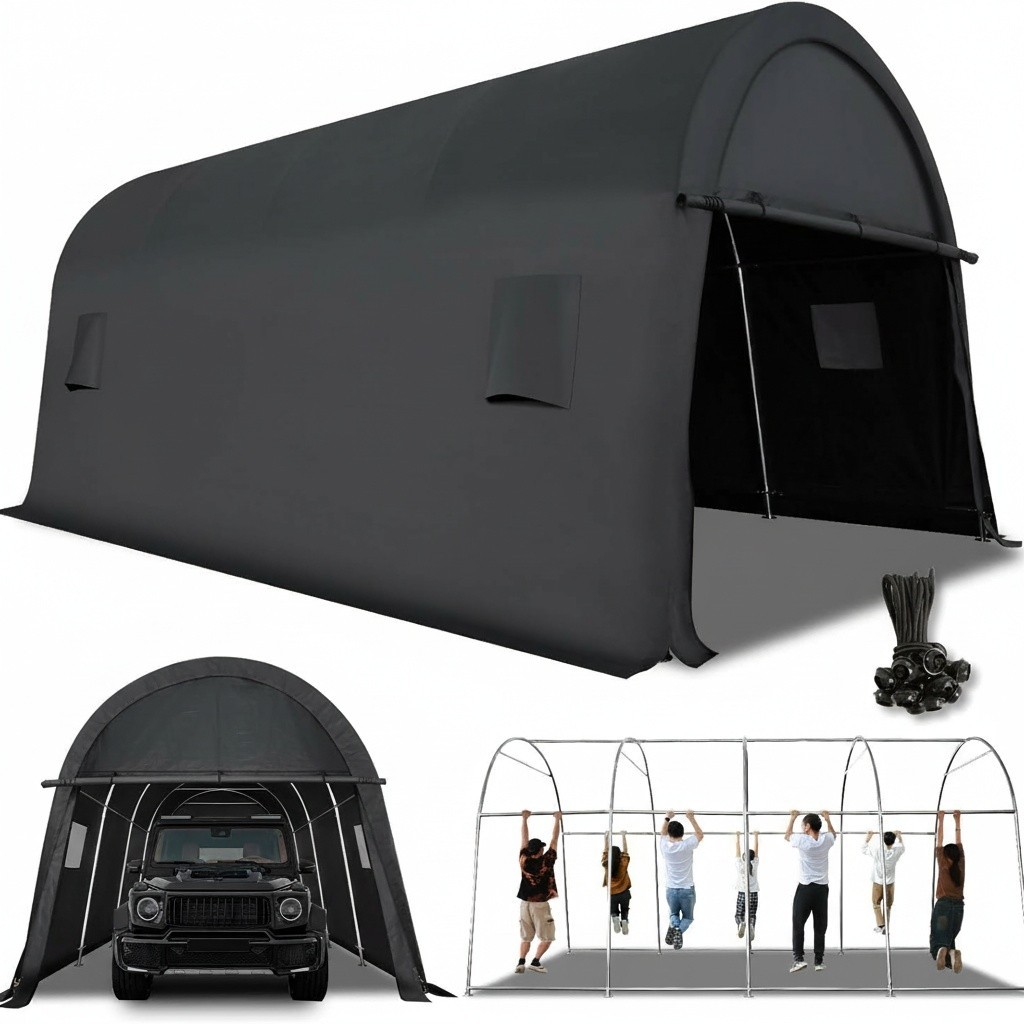 Carport 12x20/10x20/10x15FT Heavy Duty, Portable Garage, Carport Canopy Outdoor