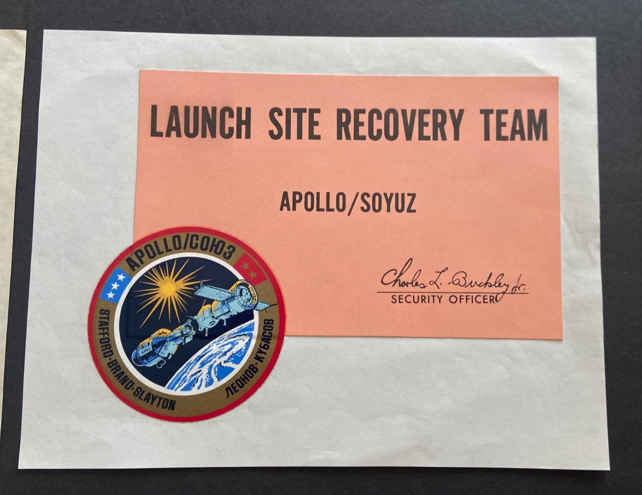 Original NASA (8) Item Mixed Apollo Soyuz Lot - Includes (3) Access Badges