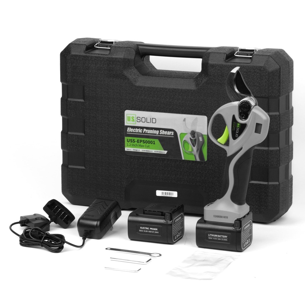 U.S. Solid Cordless Electric Pruning Shear 9H Runtime Max 1.2 inch (32 mm) Cut